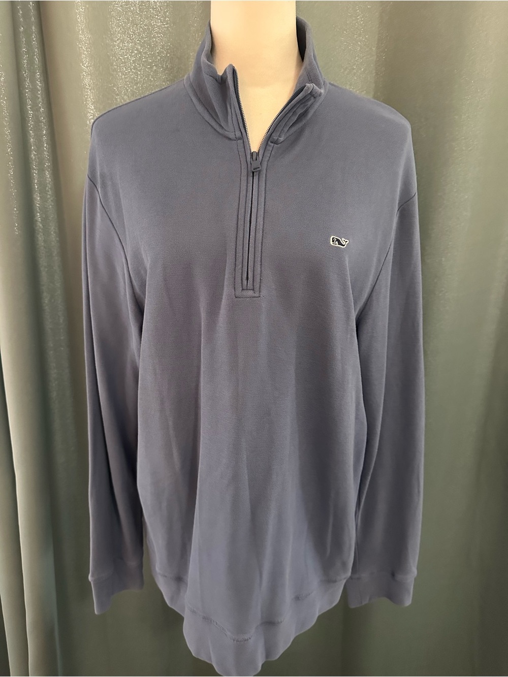 Vineyard Vines Men’s M Shep Shirt Blue 1/4 Zip Pullover Cotton Whale Logo